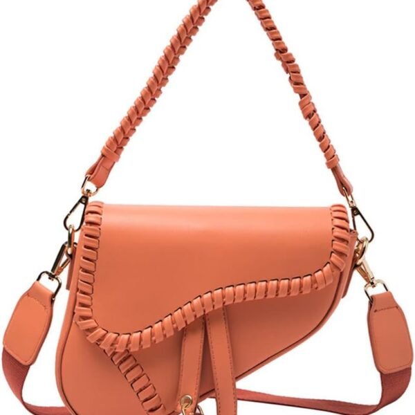Women Trendy Saddle Shoulder Bag Clutch Purse Underarm Handbag Satchel HandBag Crossbody Bag