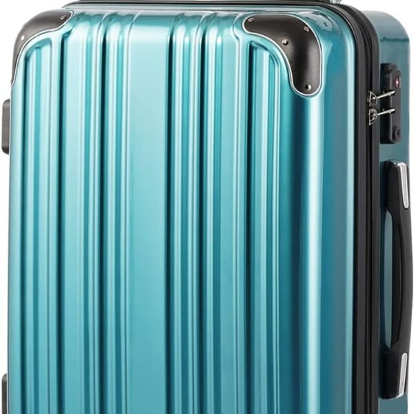 Luggage Expandable(only 28") Suitcase PC+ABS Spinner 20in 24in 28in Carry on (green new, S(20in)