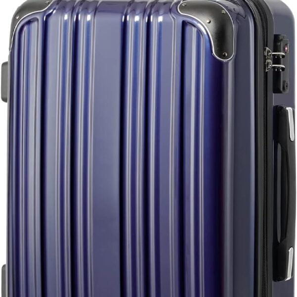 Luggage Expandable(only 28") Suitcase PC+ABS Spinner 20in 24in 28in Carry on (navy new, S(20in)