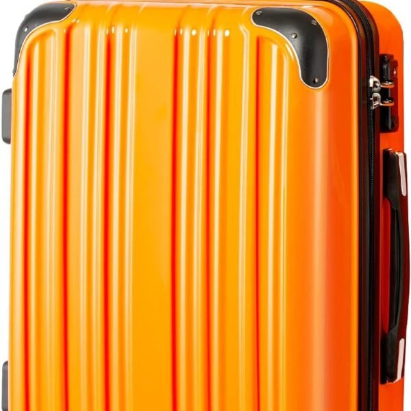 Luggage Expandable(only 28") Suitcase PC+ABS Spinner 20in 24in 28in Carry on (orange new, S(20in)