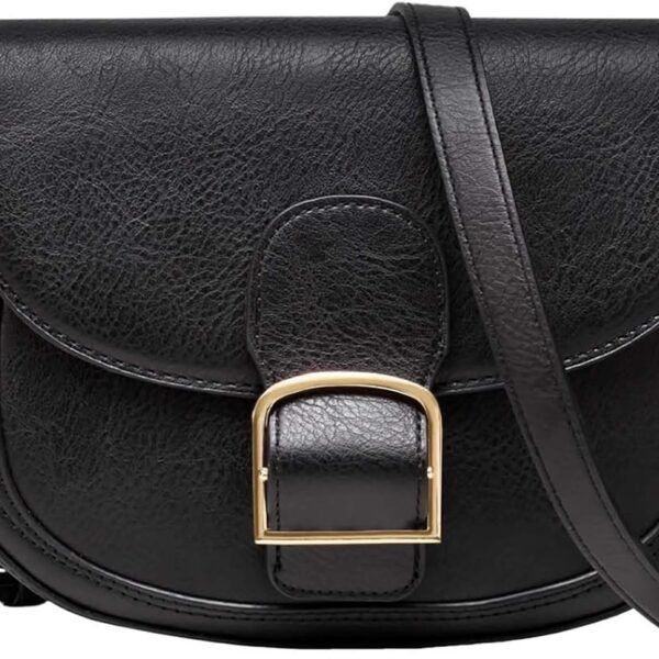 Crossbody Bag for Women,Vegan Leather Fashion Small Shoulder Bag Ladies Handbag Saddle Purse with Adjustable Strap