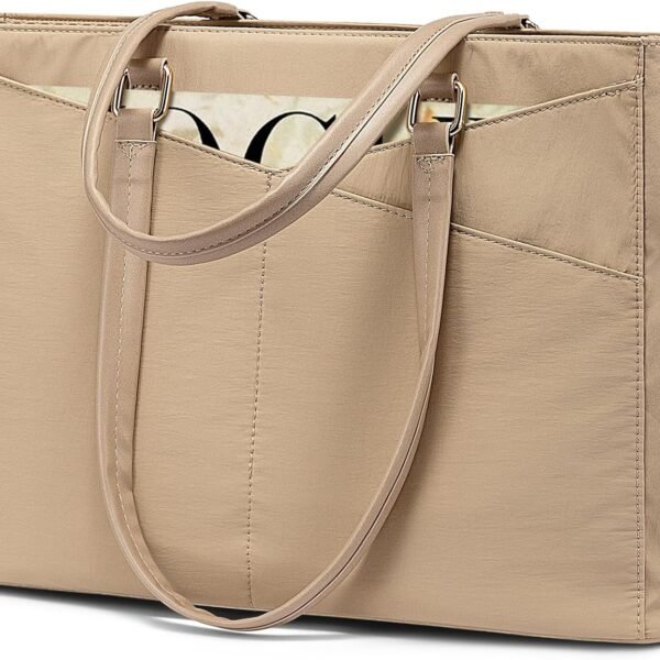 Laptop Tote Bag for Women Work, 15.6inch Work Teacher Tote Bag, Large Capacity Computer Briefcase Bags Shoulder Bag for Office Travel